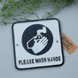 アイアンプレート　WASH HANDS