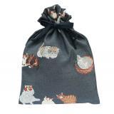 Matsuo Miyuki Drawstring bag Cats BK