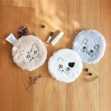 Matsuo Miyuki Fluffy Circular Pouch Cat