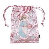 Nathalie Lete Velour Drawstring pouch Blue eye