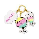 3連アクリルキーホルダー わたあめさん