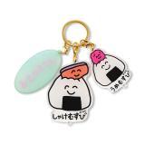 3連アクリルキーホルダー しゃけむすびさん