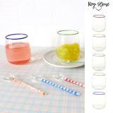 スパイラルリム ガラスタンブラー